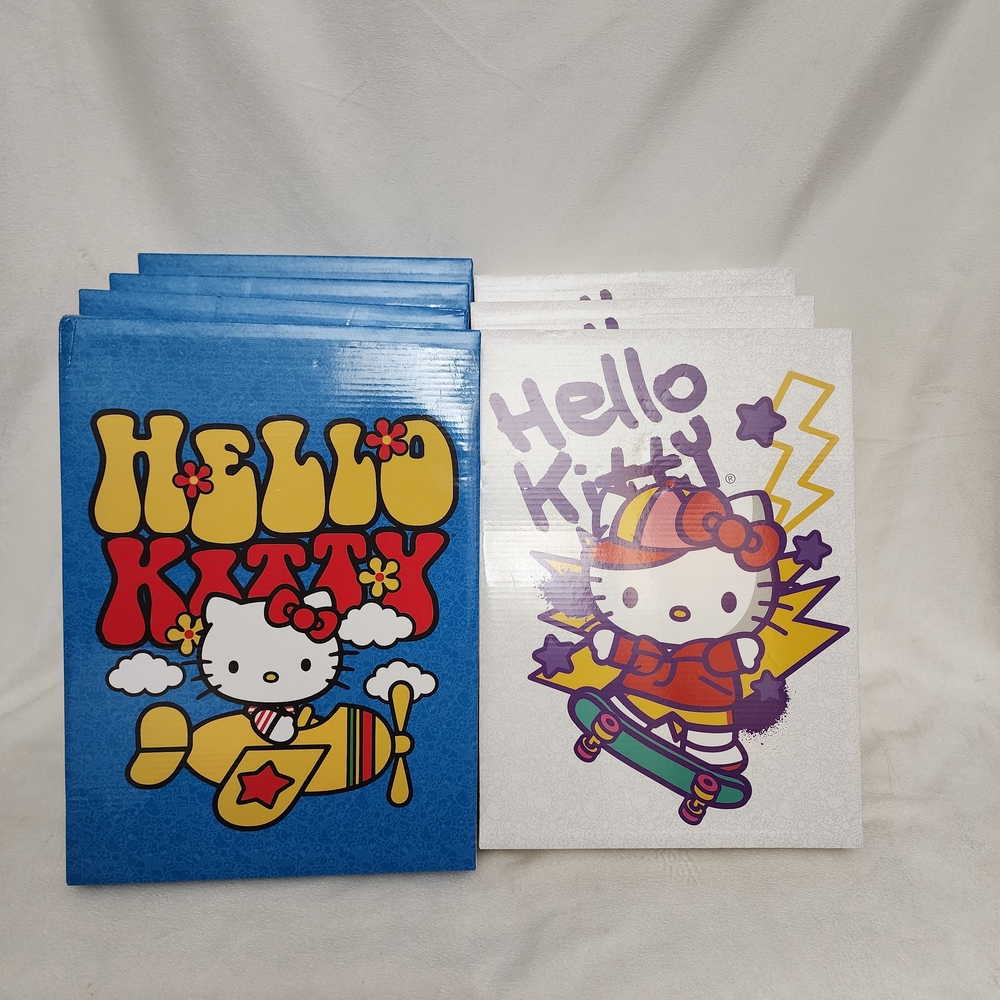 Hello Kitty 7 Blue And White and Gift Boxes ( 11"X 15" Inches)